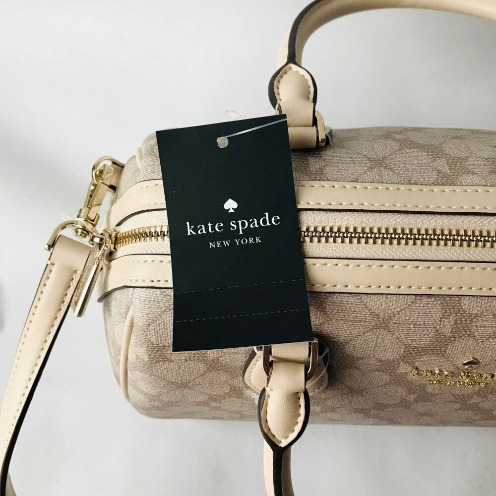 KATE SPADE Signature Spade Flower pv Large Duffle Crossbody Tote Bag $429 - Picture 10 of 10